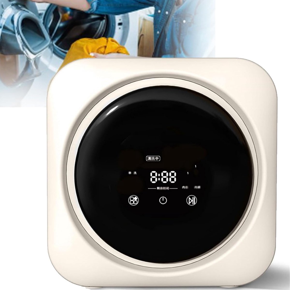Mini Wasmachine Droger Compact Apparaat Kleding Reinigen Smart Zelfreinigend 3.5 Liter Wit