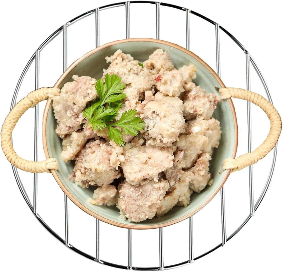 Grillrooster Rond Bakrek BBQ Buiten Koken Roestvrij Staal 30cm Diameter Zilverkleurig