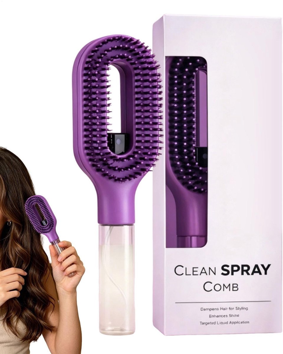 Dailygoods- Haarkam Antiklit - Haarborstel met Waterspray - Draagbaar Grooming Accessoire - Hydraterend - Snelle Styling - Ideaal voor Thuis en Onderweg