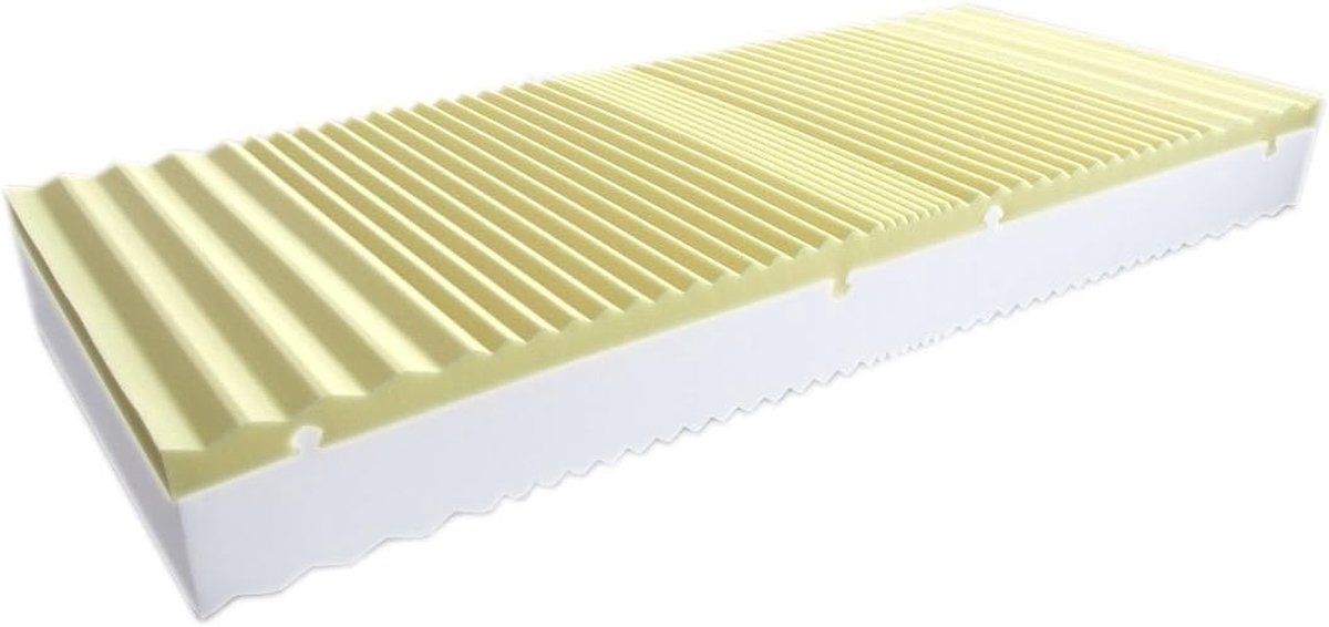 Traagschuim Matras - Comfort Matras - Goed Slapen - 9 Zone Ondersteuning - 90x200 cm - Wit