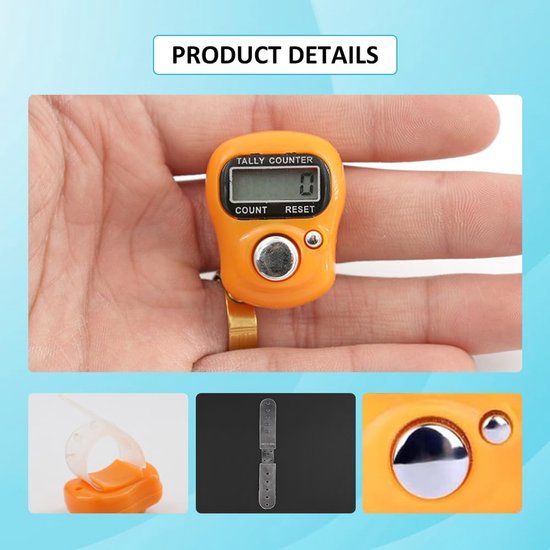 Dailygoods - Elektronische Vingertellers - Handteller - Mini LED Digitale Vingerteller - 3 Stuks - Voor Inventarisatie - Breien - Sport - Golf - School van Dailygoods — afbeelding 2