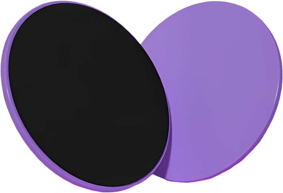 Pilatesschijven Paar - Glijdende Discs - Core Training - Dubbelzijdig Gebruik - 175 cm Diameter - Paars