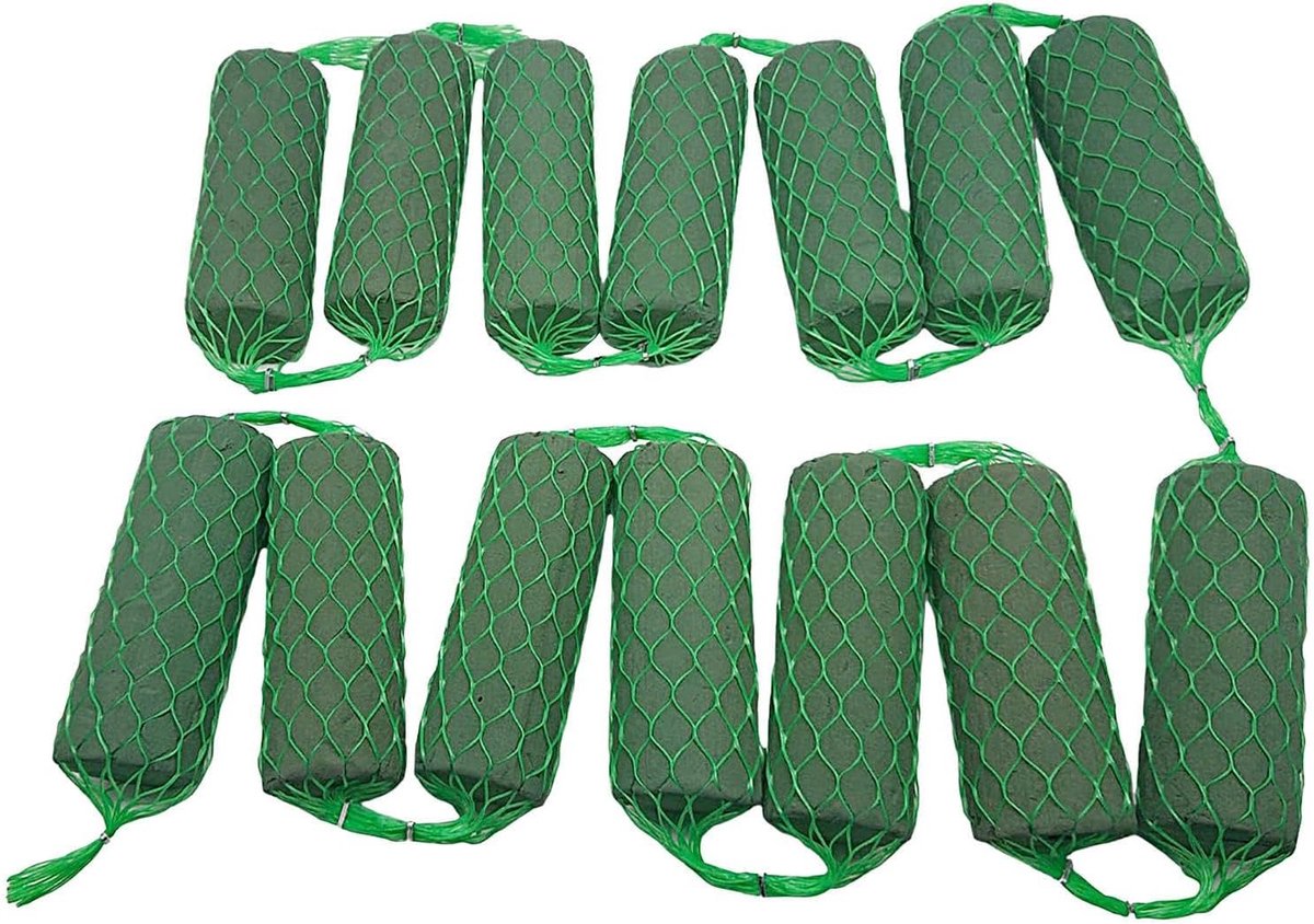 Bloemensponsblokken Set - Bloemschuim Slinger - Bloemen Schikken - Cilindergaas Ontwerp - 14 Stuks 9.2 Voet - Groen