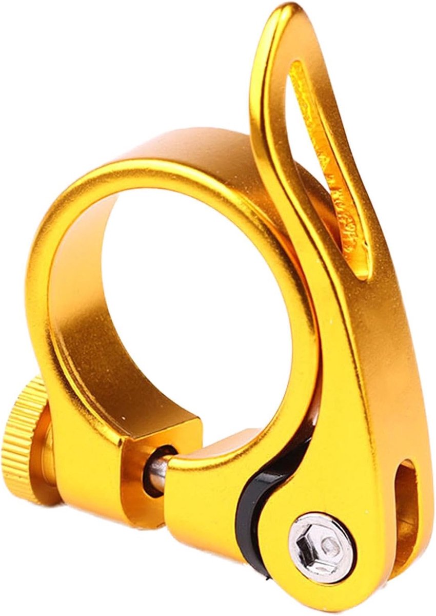 Fietszadelklem - Zadelpenklem - Fietsaanpassing - Snelsluiting aluminium - 30.2-31.9mm - Goud