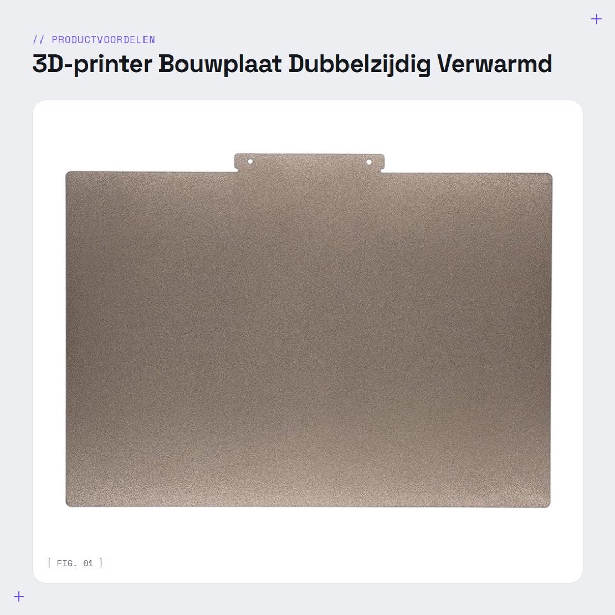 Dailygoods- Bouwplaat Dubbelzijdig PEI - 3D-printer Bed - Verwarmd Platform - Slijtvast - Geschikt voor PLA/ABS/TPU - Afmetingen 254x368mm - Printbed