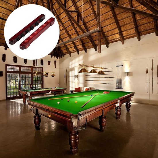 Helweet Biljard Muurbeugel, Pool Cue Muurbeugel, Biljartkeu Houder, Biljard-Queue-Rack, Pool-Queue-Rack, Biljardaccessoires voor Scholen, Huizen en Verenigingen, met 6 Gaten, 39 cm — afbeelding 5