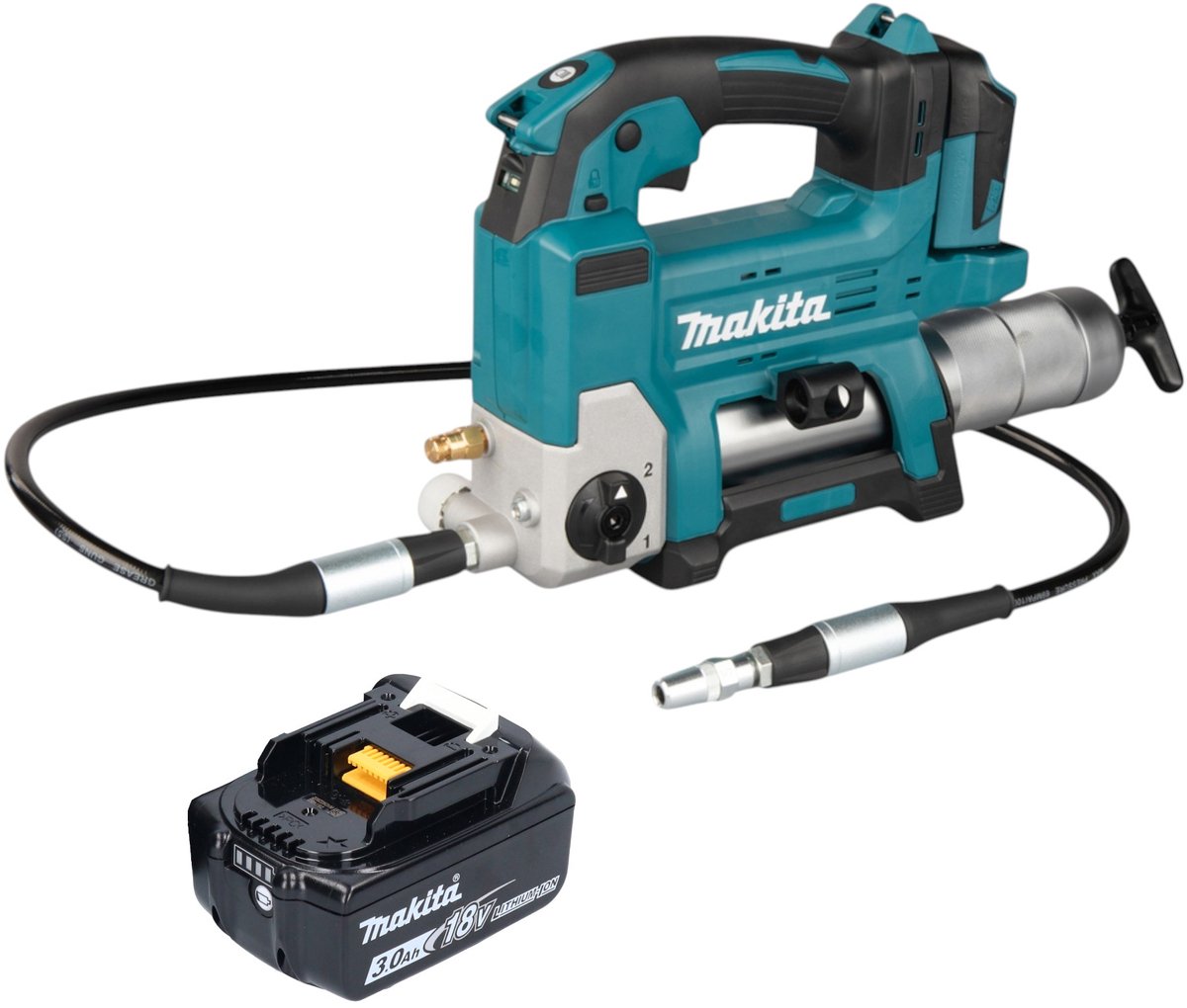 Makita DGP 180 F1 accu vetspuit 18 V 690 bar + 1x oplaadbare accu 3.0 Ah - zonder lader
