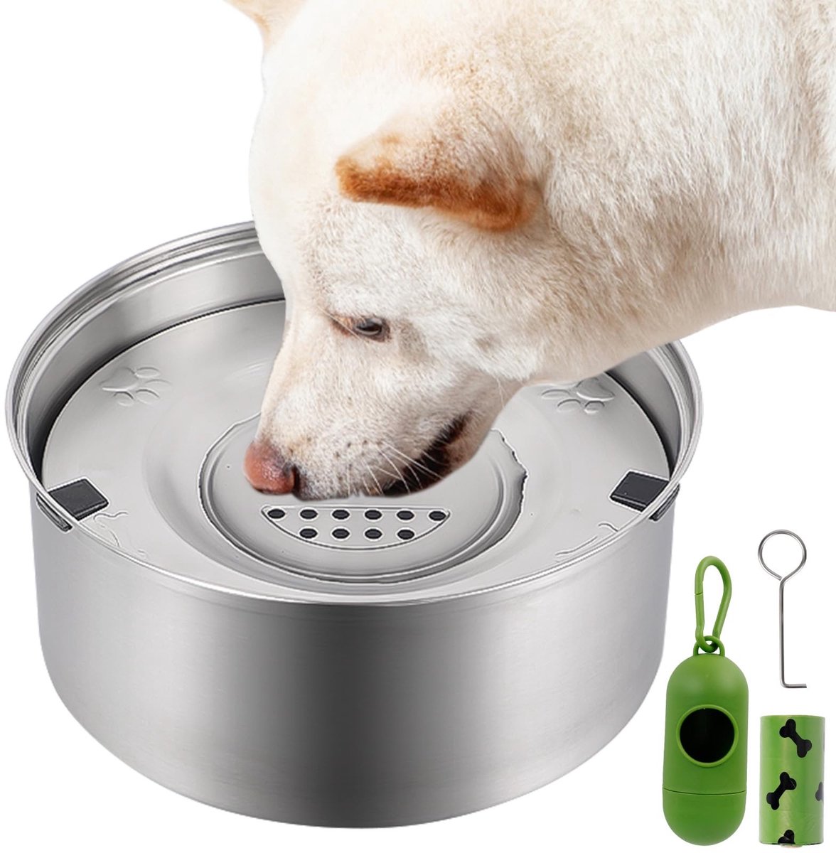 Dailygoods- Waterbak 3 l - Roestvrij Staal - Duurzaam - Slijtvast - Hondenkom - Langzaam Watervoer