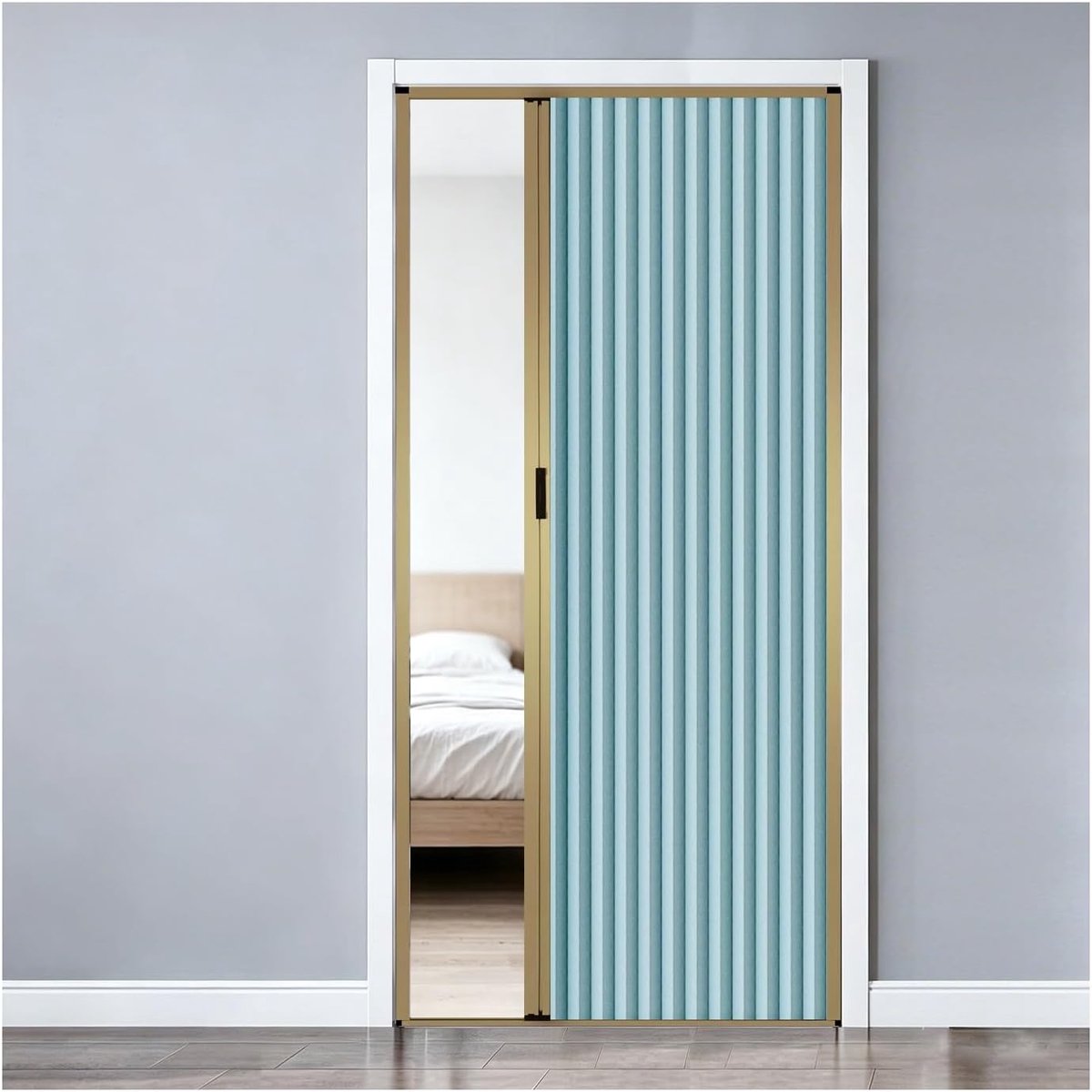 Vouwdeur - Binnendeur - Ruimte Verdelen - Geluidsisolatie - 80x210CM - Champagne frame