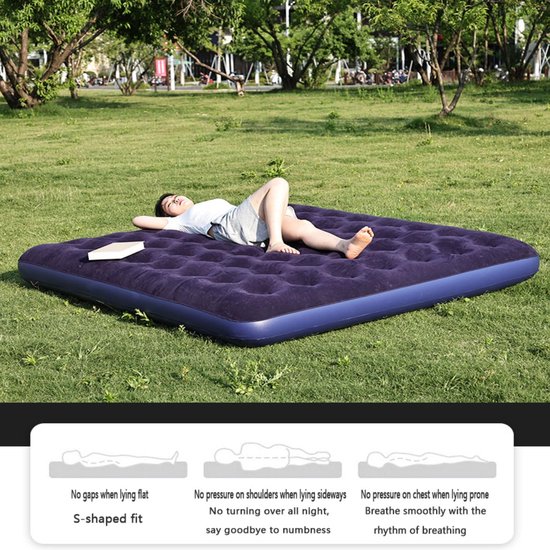 Luchtmatras met pomp - Opblaasbed gast - Comfortabel slapen - Ingebouwde pomp - Queen size - Stijl 3 — afbeelding 4