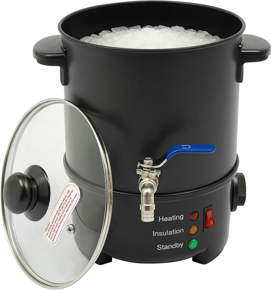 Wax Smelter - Smeltpot Kaarsen - Kaarsen Maken - Snelle Smelttijd - 5 Liter - Zwart