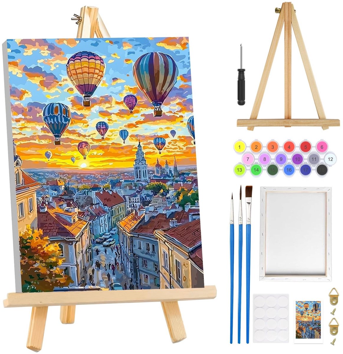 Dailygoods- Verfschilderij met frame - Doe-het-zelf Verf op Nummer - Voor volwassenen - Landschapsschilderen - Inclusief ezel en penselen - Voorbedrukt canvas - Schilderen Op Nummer