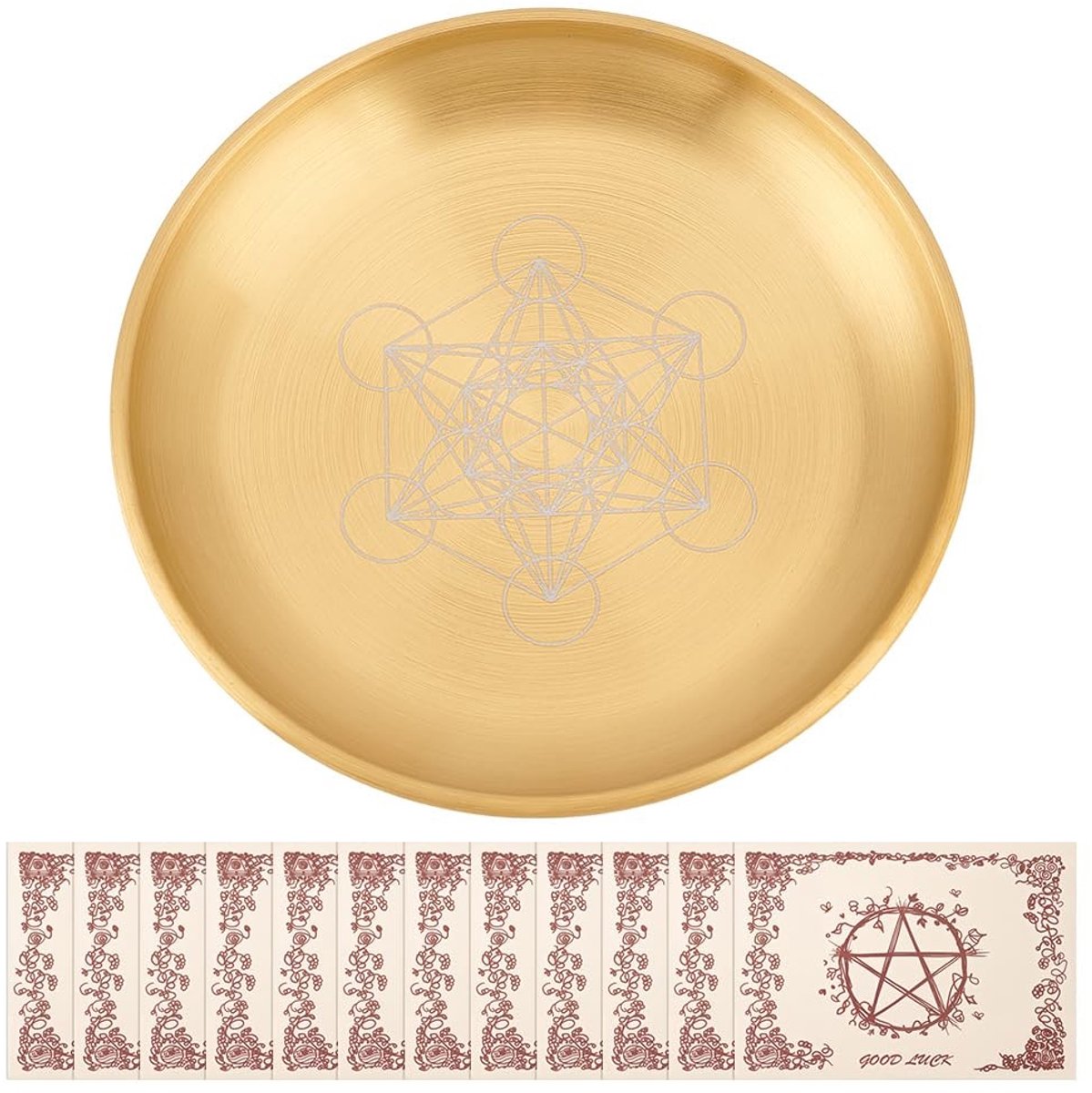 Dailygoods- Offerschaal 14 cm - Platte Ronde Schaal - Roestvrij Staal - Decoratieplateau -