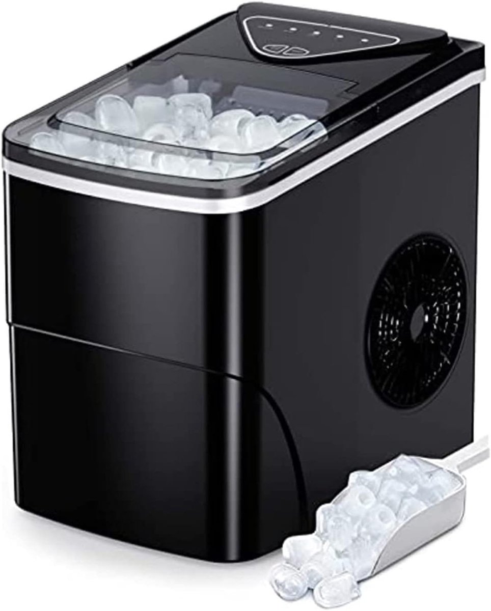 IJsblokjesmachine - IJsmaker Aanrecht - Snelle IJsproductie - Twee Maten IJs - 26 pond per dag - Zilver