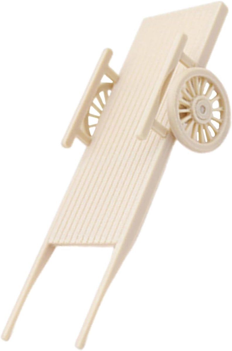 Miniatuur Boerderijwagen - Miniatuur Decoratie - Fantasierijk Spel - Handgemaakt Vakmanschap - 14.5 x 4.2 cm - Beige
