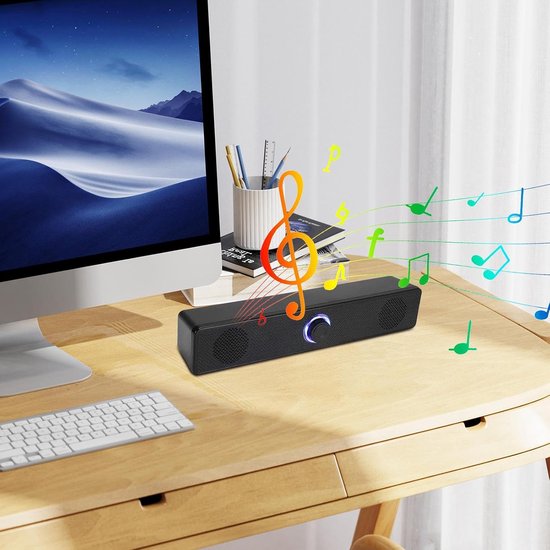 Draadloze Soundbar - TV Audio Systeem - Verhoogd Volume - Automatische Volume Boost - 29.6 cm Lengte - Zwart — afbeelding 3