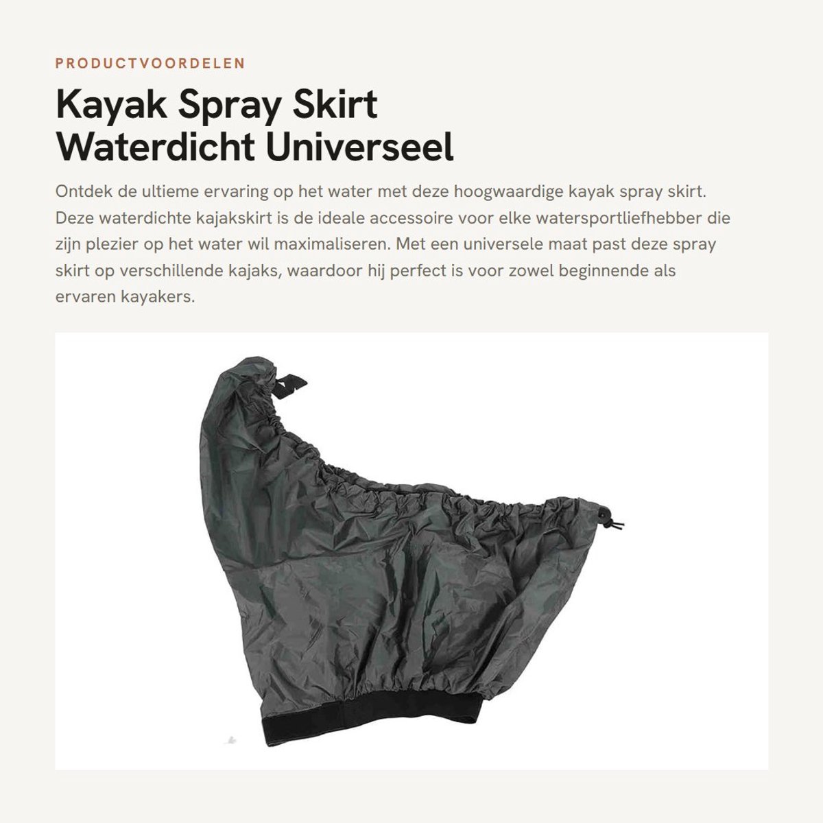 Kano Spray Skirt - Universeel - Waterdicht Nylon - Ideaal voor watersport - ShopVlot