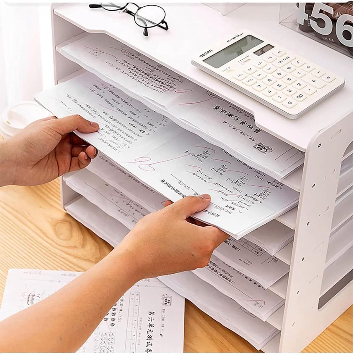 Documenten Lade - Opberger Bureau - Kantoor Organiseren - Formaldehyde-vrij PVC - 44.5 x 39.5 x 30 cm - Wit