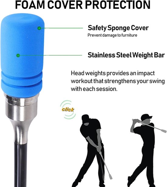 Swing Tempo Stick - Swing Trainer Golf - Swing Ritme Verbeteren - Feedback Polsontgrendeling - 85 cm - Blauw — afbeelding 2