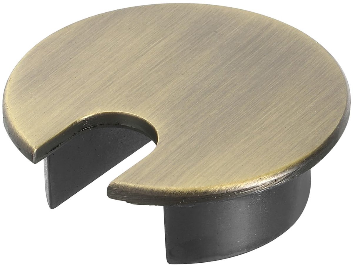 Dailygoods- Kabelgatafdekking 35 mm - Ronde Doorvoertule - Draadkoord Organizer - Bronskleurig - Duurzaam Zinklegering - Modern Design