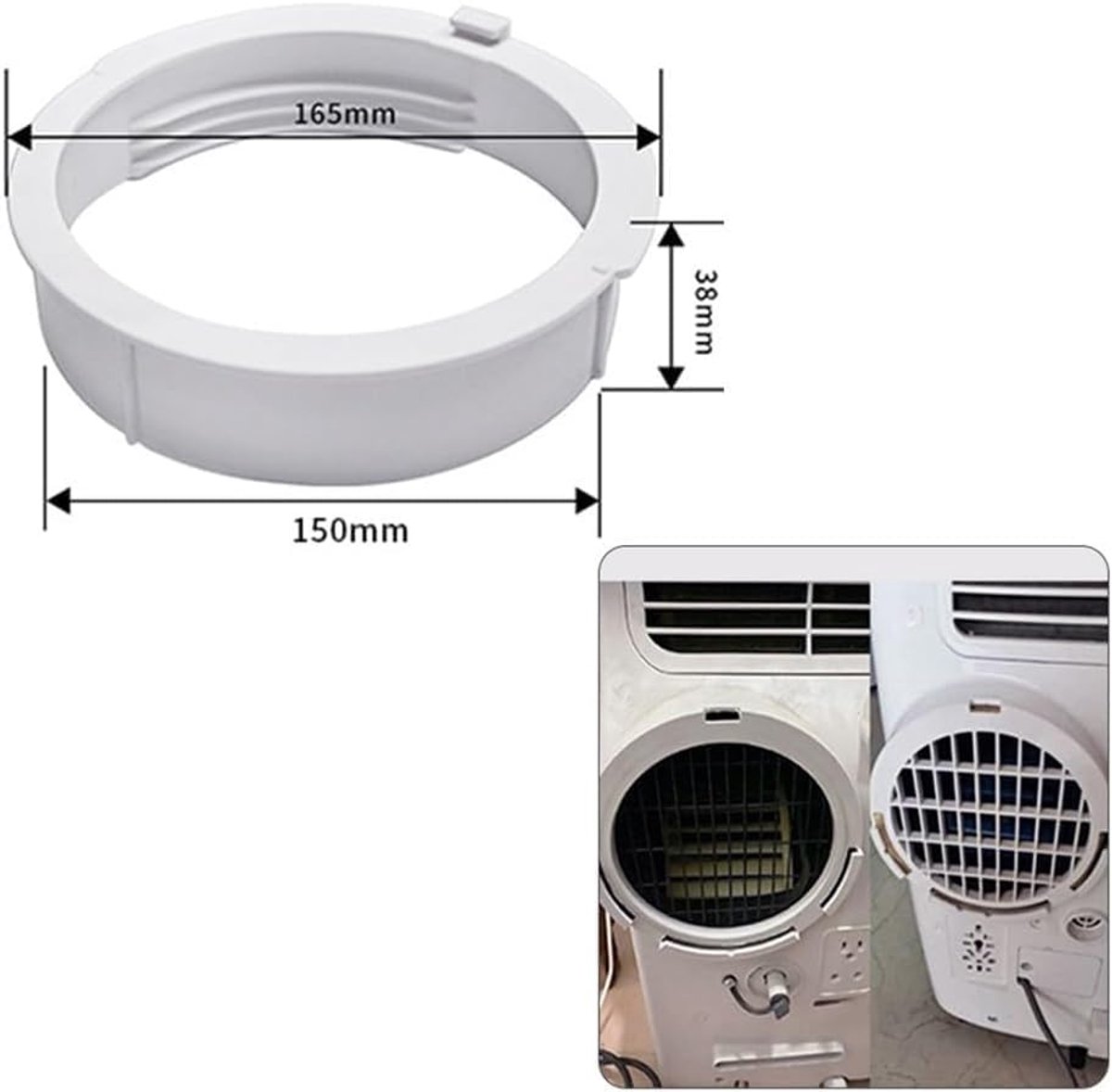 Airconditioner uitlaatadapter, airconditioning slangverlenging, universele schroefdraadkoppeling voor draagbare airconditioner uitlaatslangkoppeling (150 mm) (KY-35 15 cm) – foto 4