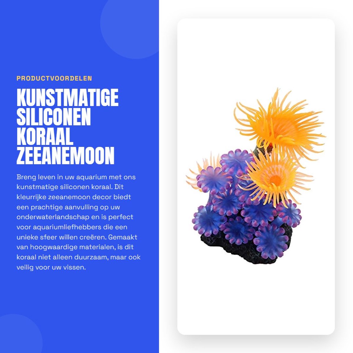 Dailygoods- Siliconen Koraal - Kunstmatig Koraal - Zeeanemoon - Aquarium Decor - Landschap Decor - Kwaliteitsmateriaal - Niet vervagend - Aquariumdecoratie