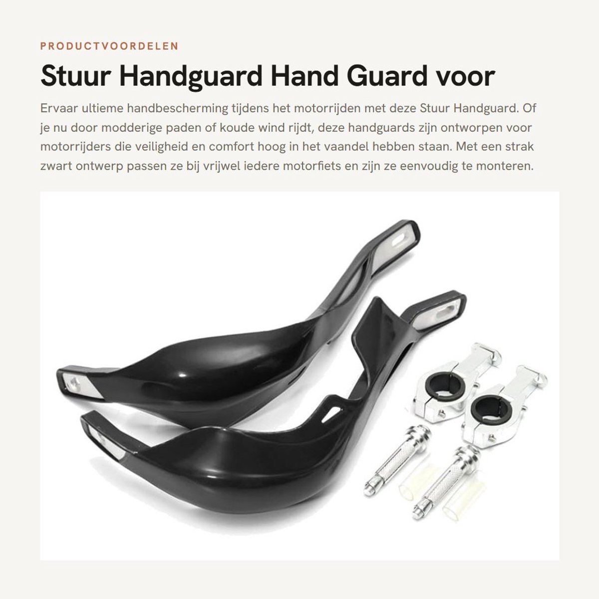 Dailygoods- Handguard Universeel - Bescherming Handen - Vermindert Vermoeidheid - Aluminiumlegering/Kunststof - Geschikt voor 28mm Stuur - Eenvoudig te Monteren - Handbeschermer