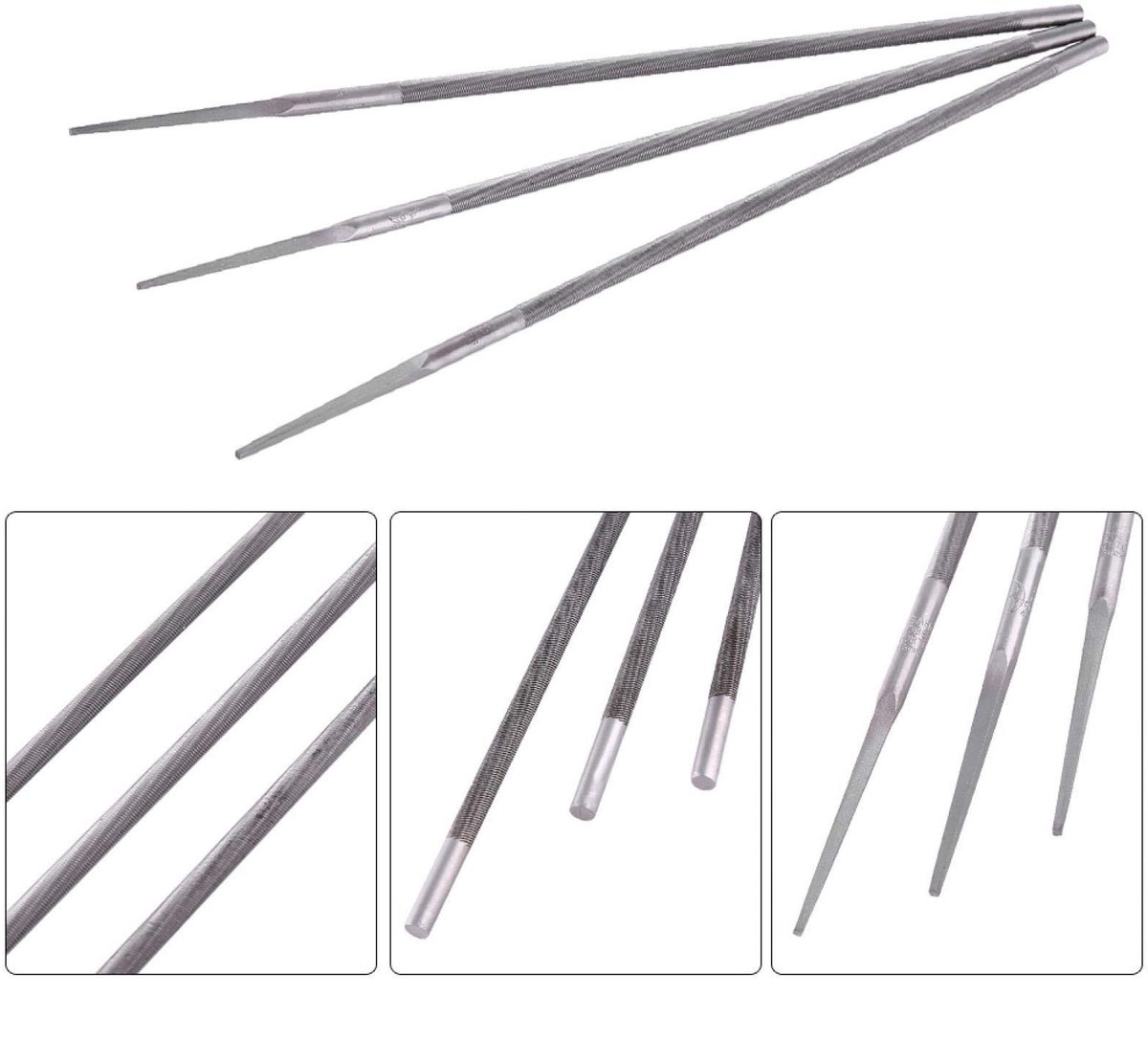 Dailygoods- Kettingzaagslijper 3-delige set - Ronde Bestanden - Slijpen Kettingzaag - Hoogwaardig Lagerstaal - 4 mm/4,8 mm/5,5 mm - Scherpe Tanden - Zaagvijl