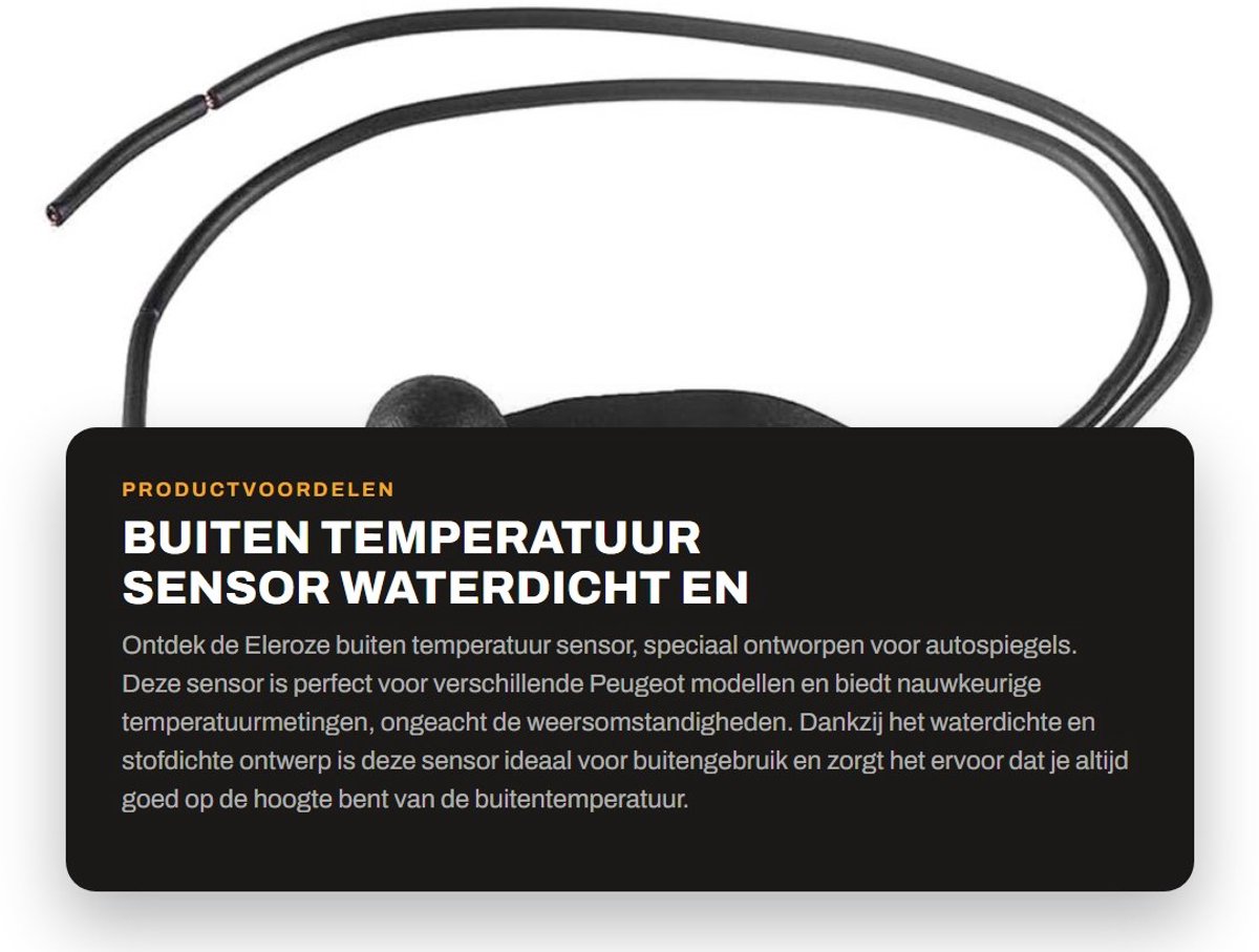 Dailygoods - Buiten Temperatuur Sensor - Waterdicht en Stofdicht - Geschikt voor Autospiegels - Nauwkeurige Metingen - Betrouwbare Temperatuurweergave