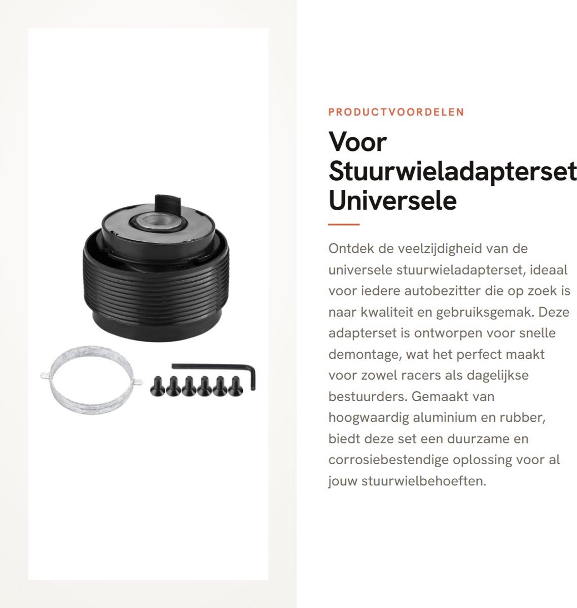 Dailygoods - Voor Stuurwieladapterset - Universele Adapterset - Snelle Ontgrendeling - Aluminium - Corrosiebestendig - Duurzaam - Geschikt voor Auto