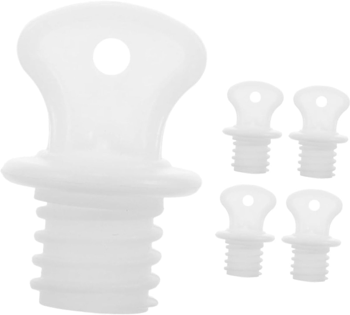 Kruikstoppers - Lekvrije Doppen - Warmwaterzak Onderhoud - Veilige Afdichting - 5 Stuks - Wit