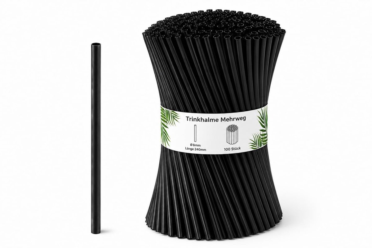 Dailygoods- Rietjes 100 stuks - Herbruikbaar - Ø8mm x 240mm - Duurzaam - Vaatwasserbestendig - Ideaal voor smoothies/cocktails - Herbruikbare Rietjes