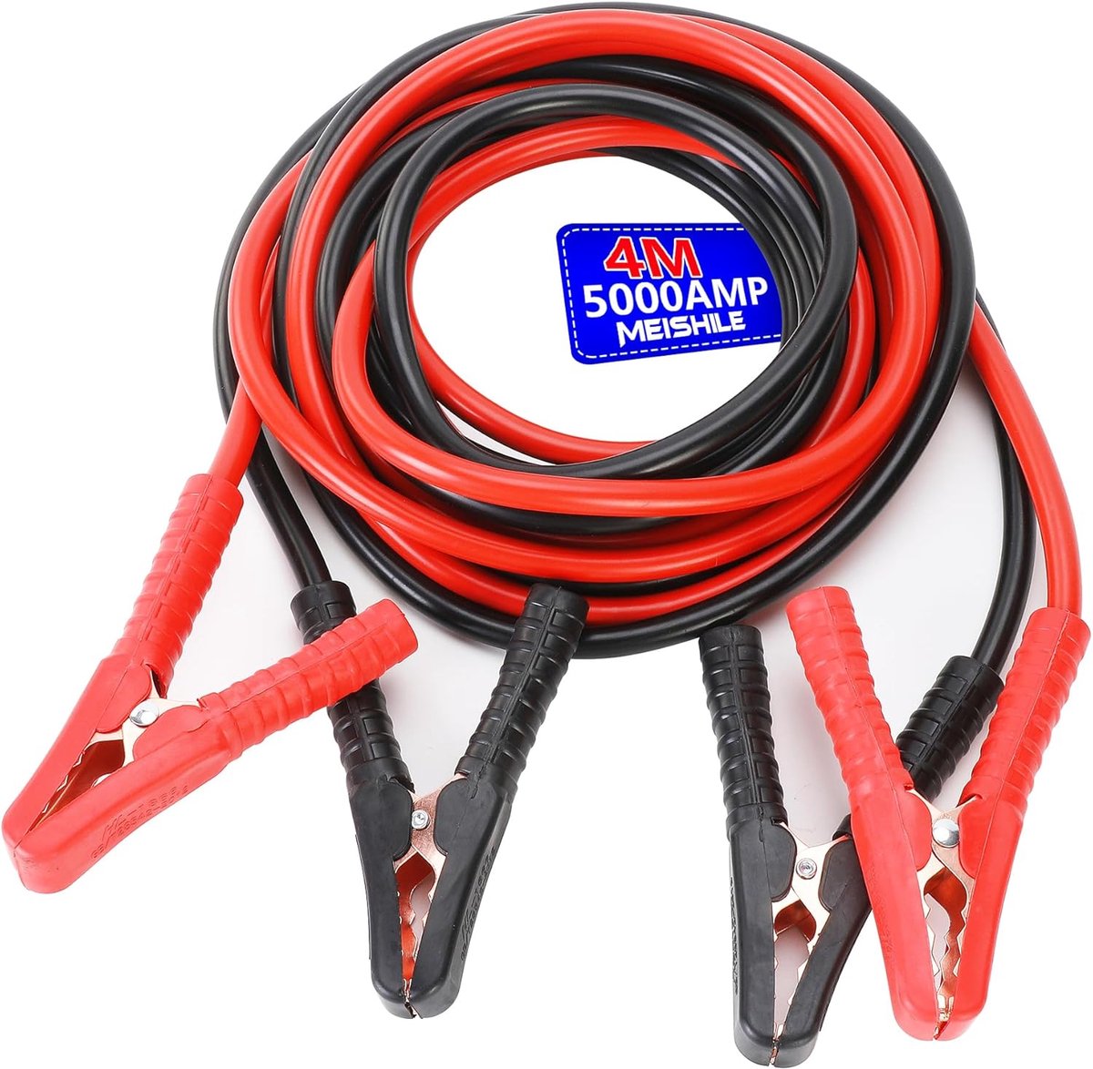 Startkabels Auto - Overbruggingskabel Accu - Noodstarthulp - Hoge Stroombelastbaarheid - 5000A 4M - Zwart