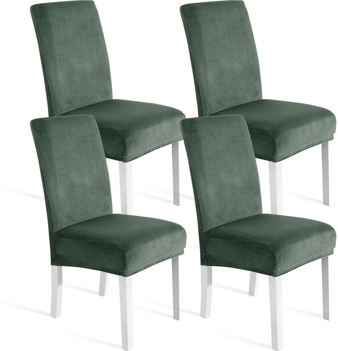 Dailygoods- Stoelhoes 4 Stuks - Fluwelen Eetkamerstoelhoezen - Rekbare Stoelhoes - Wasbare