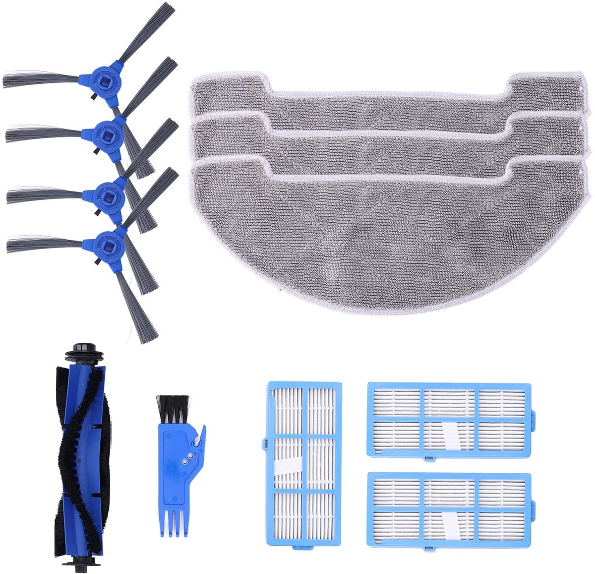 Dailygoods- Robotstofzuiger Hoofdborstelset - Zijborstel - Vodfilter - Stofzuigeraccessoires - Hoogwaardige kwaliteit - Verbeter werkefficiëntie