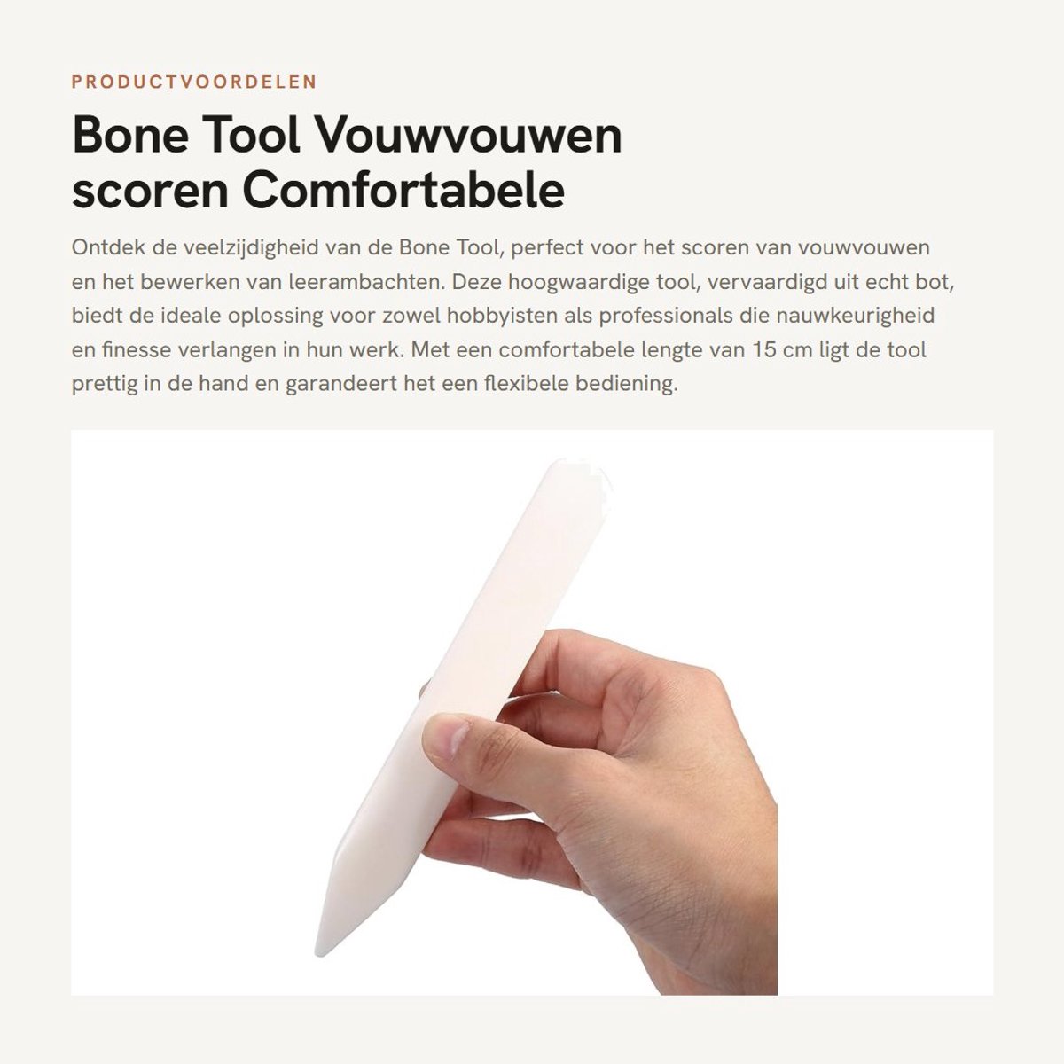 Dailygoods - Bone Tool - Vouwvouwen scoren - Comfortabele grip - Leerambachten - Ideaal voor papier en klei - Handzaam en duurzaam - Geschikt voor knu...