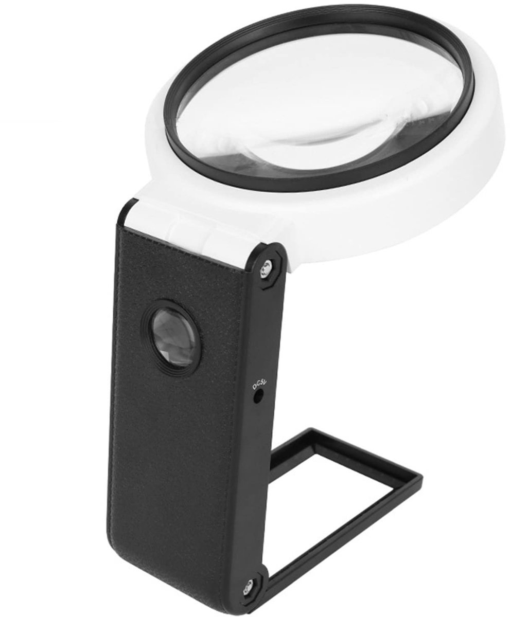 Dailygoods - Vergrootglas - Vergroting 11X - Ideaal voor lezen - Handig met standaard - Voor juweliers en hobbyisten - Met verlichting - Geschikt voor...