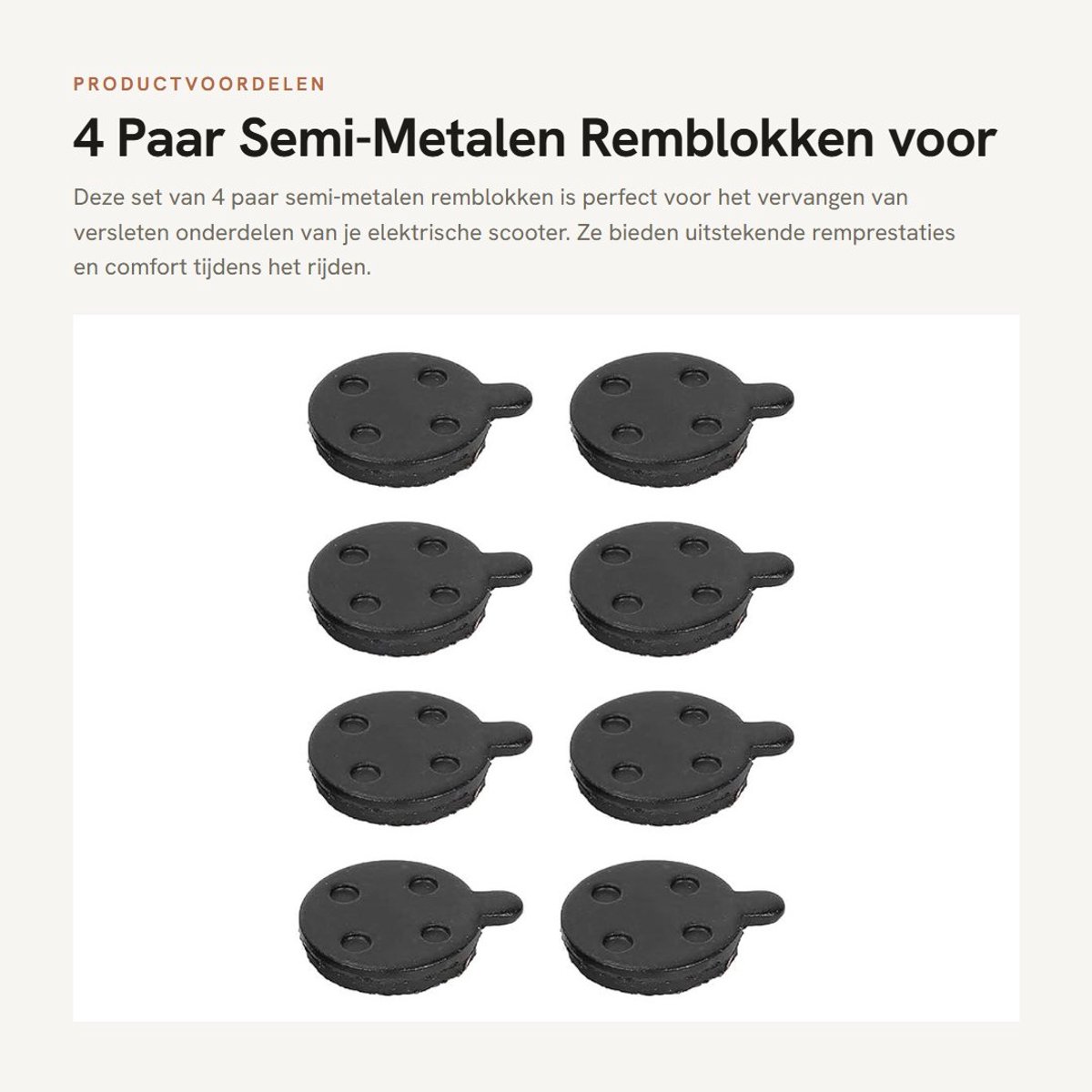 Dailygoods - 4 Paar Semi-Metalen Remblokken voor Elektrische Scooter