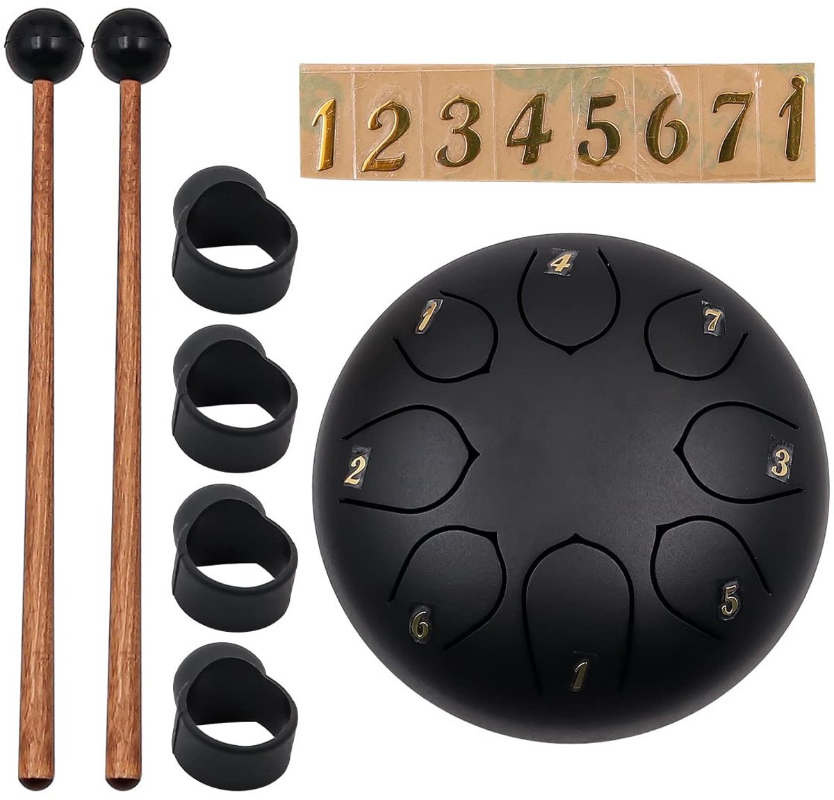 Dailygoods- Tongue Drum 6 inch - Speciaal Koolstofstaal - Muziekpartituur - Drumtas - Geschikt voor Yoga/Meditatie - Lichtgewicht 760g