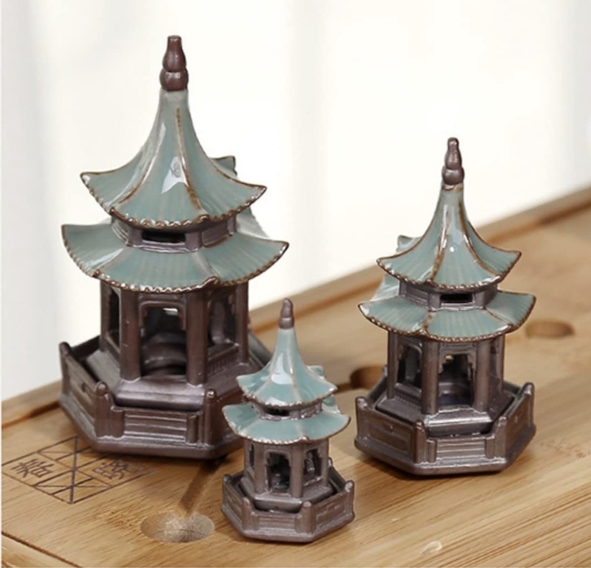 Dailygoods- Miniatuur Paviljoen Grijs - Miniatuurbrug - Terrarium Decoratie - Zen-Tuin Decoratie - Bonsai Boom Decoratie - Hoogwaardige Hars - Tuindecoratie