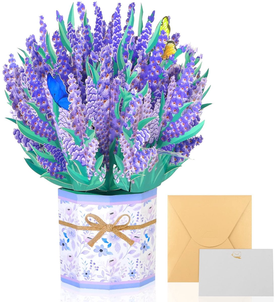 Dailygoods- 3D-kaart Pop-up - Lavendel - Wenskaart - Verjaardag - Geboorte - Antislip ontwerp
