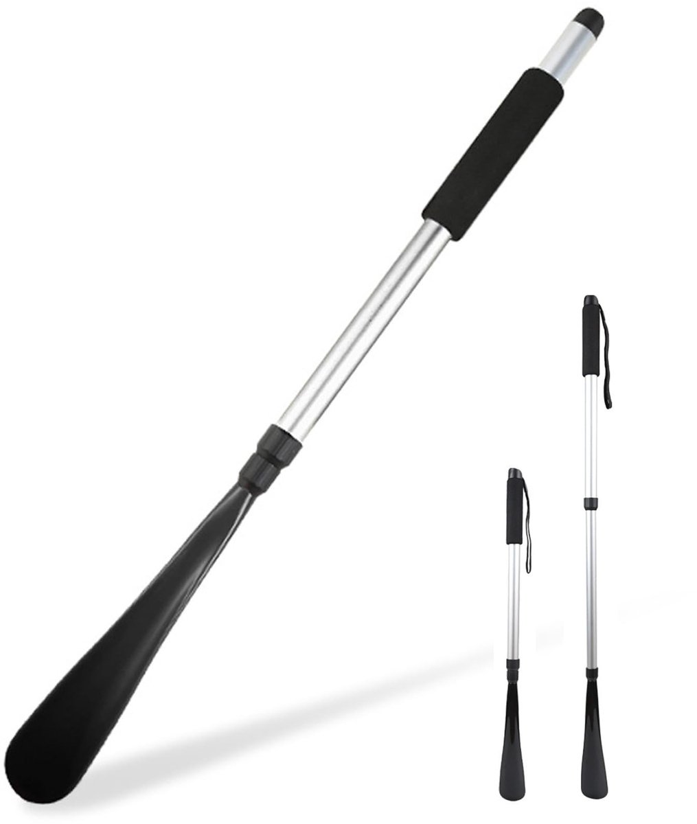Dailygoods- Schoenlepel Telescopisch 55-80 cm - Aluminiumlegering - Antislip Handgreep - Duurzaam - Geschikt voor Heren/Dames - Ideaal voor Rugpijn - Schoenhulp