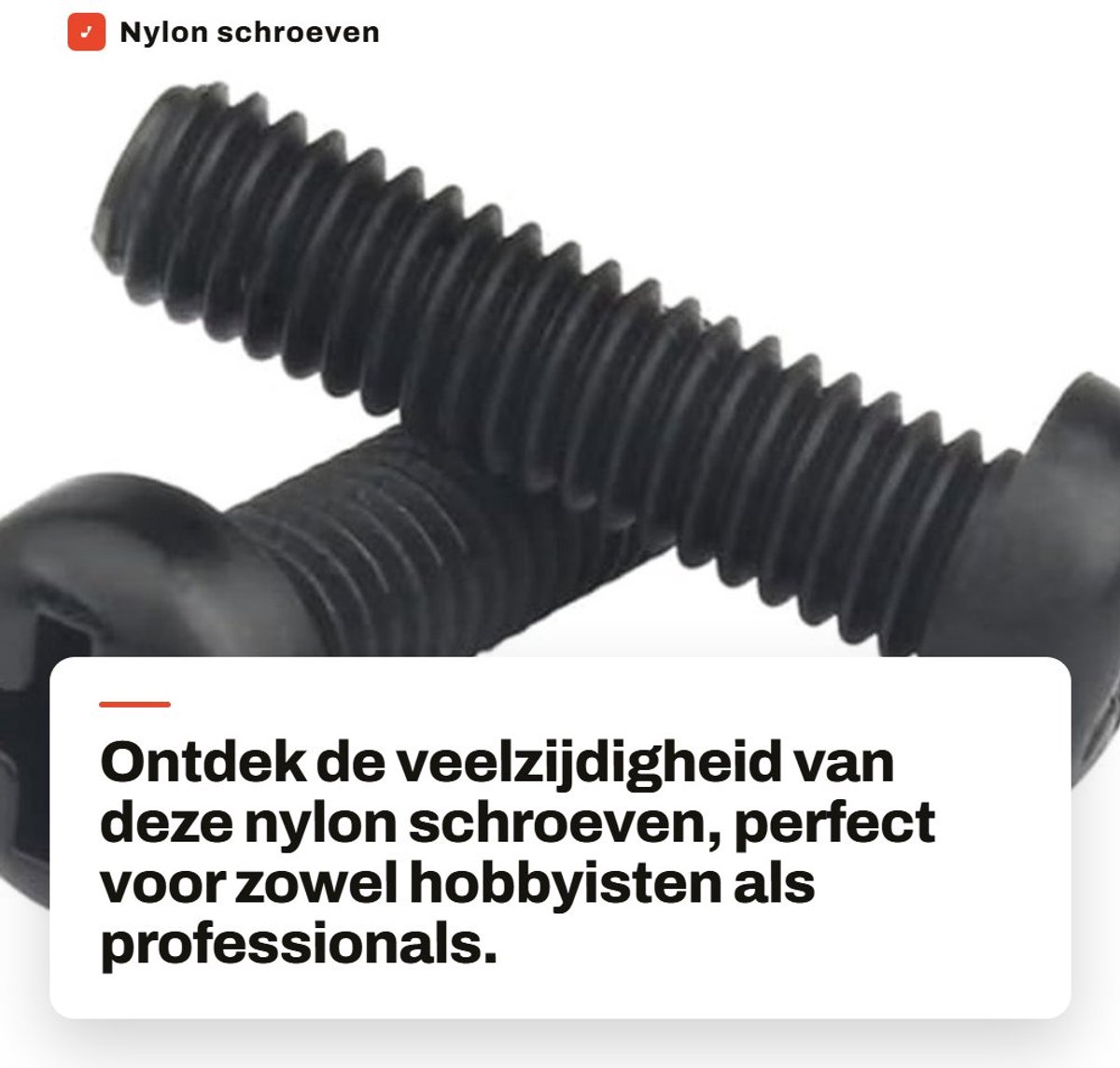 Dailygoods- Machineschroeven Hoogwaardig Nylon - Schroeven M5x12mm - Schroevendraaierset - Kunststof - Lichtgewicht - Niet-magnetisch