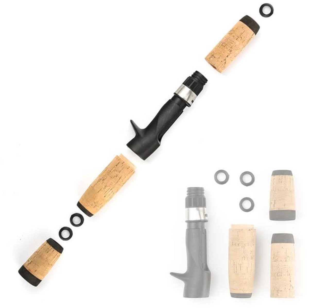 Dailygoods- Hengelgreepset Kurk - Gereedschapsrolstoel - Antislip Ontwerp - Draagbaar - Hengelbouw/Reparatie - Comfortabel Handvat - Hengelaccessoires