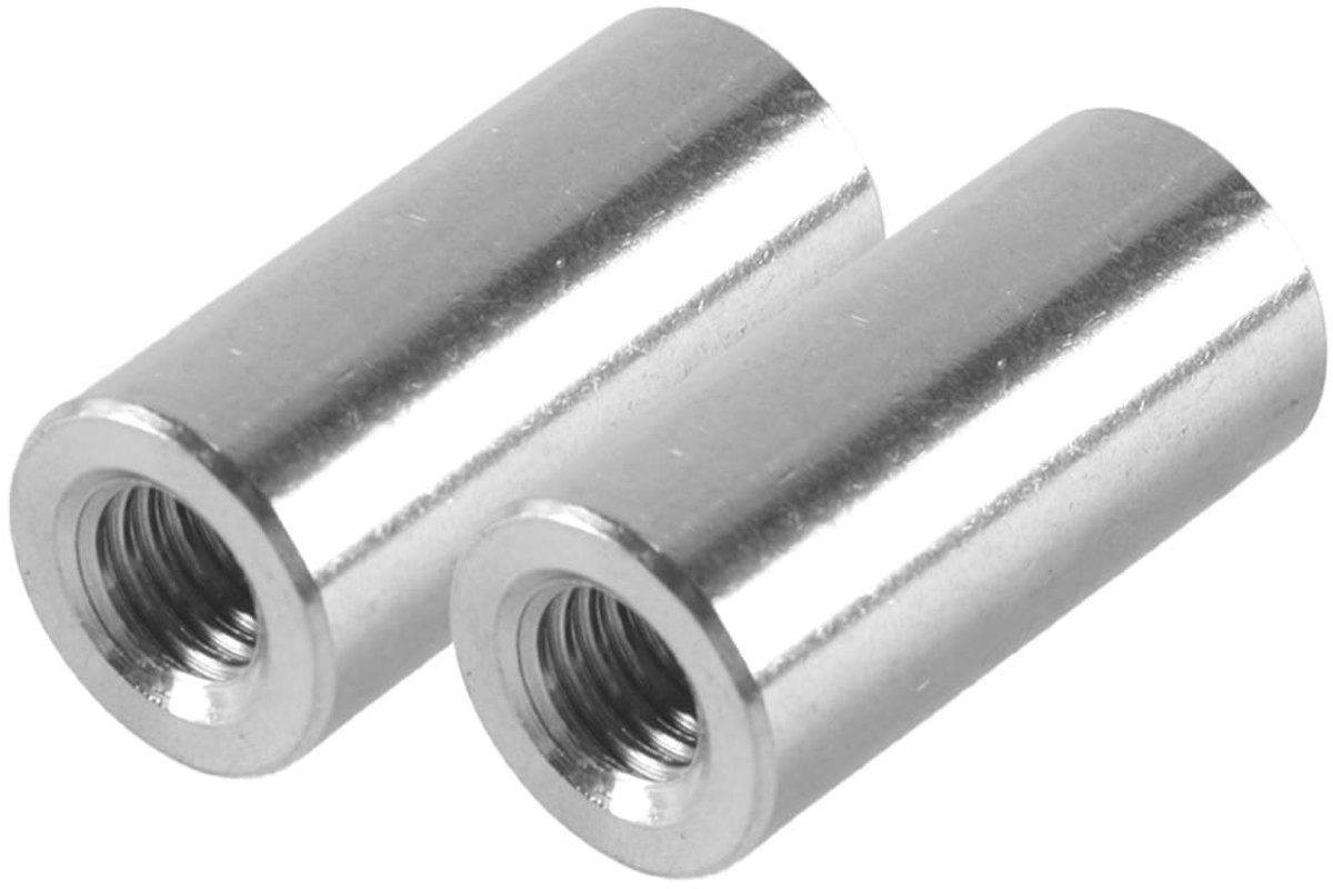 Dailygoods - Set van 2 M8 Ronde Connectormoeren van Roestvrij Staal