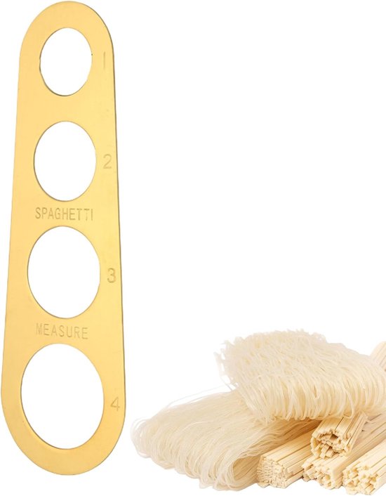 Pastaportiemeter - Maatkiezer Keuken - Porties Meten - Roestvrij Staal - 18 x 6 cm - Goud — afbeelding 5