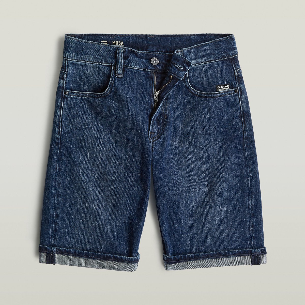 Merkloze Jongens Shorts Katoenmix met Ritssluiting en Knopen Blauw