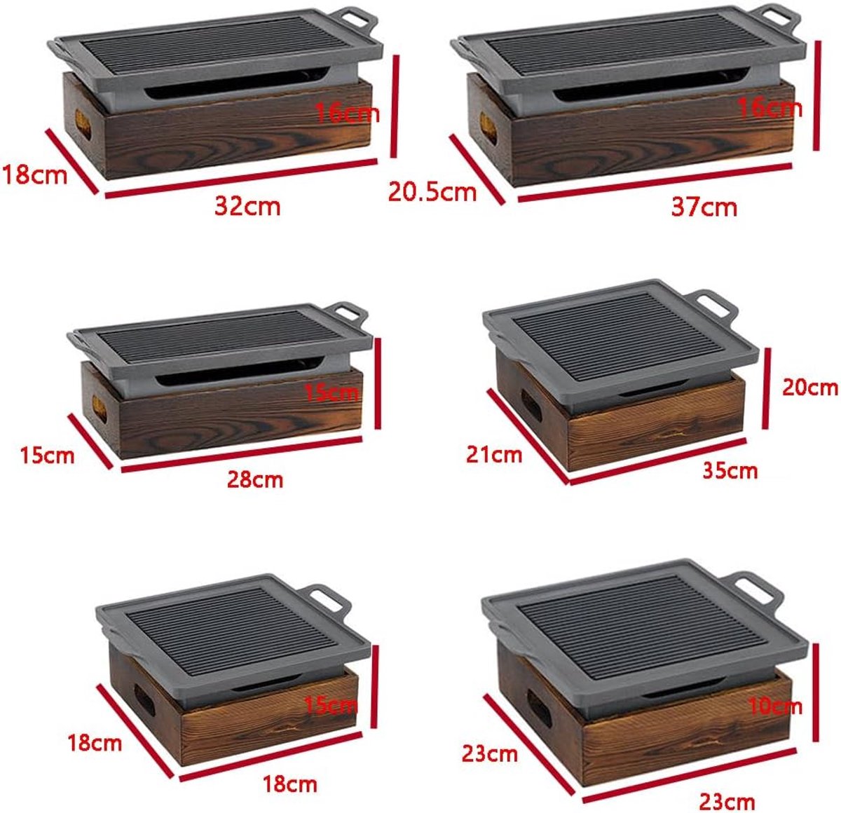 Draagbare Grill Houtskool BBQ Buiten Koken Antikleef Aluminium 18x18x15 cm Zwart