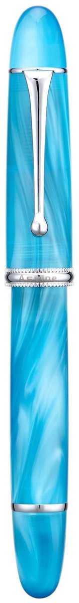 Dailygoods - Asvine V800 Vulpen -Vacuüm Vulsysteem met Grote Inktcapaciteit-Nummer 8 Stub Nib 1,1 mm Kalligrafie Art Tekening met Sleutel - Hemelsblauw