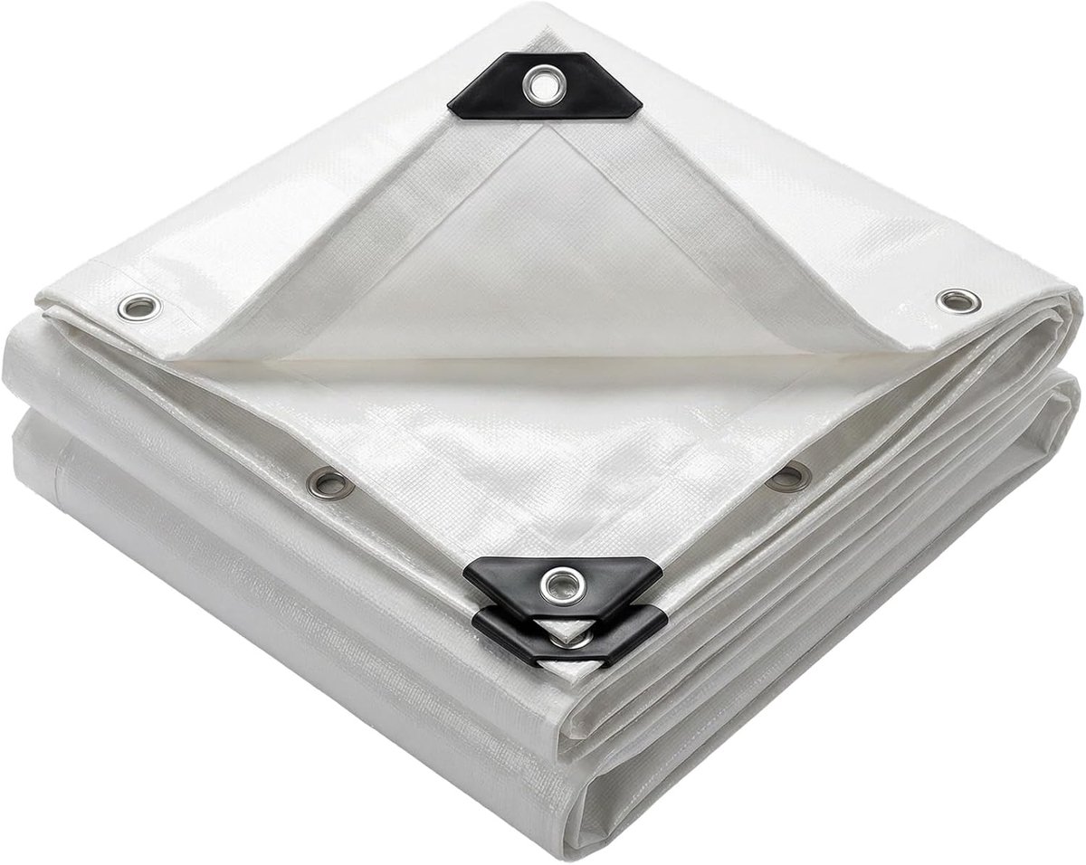 Afdekzeil - Zeil waterdicht - Bescherming buiten - Extra zwaar 240g/m² - 3 x 5 meter - Wit